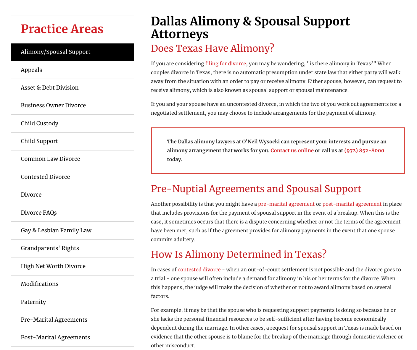 example of law firm practice area pages
